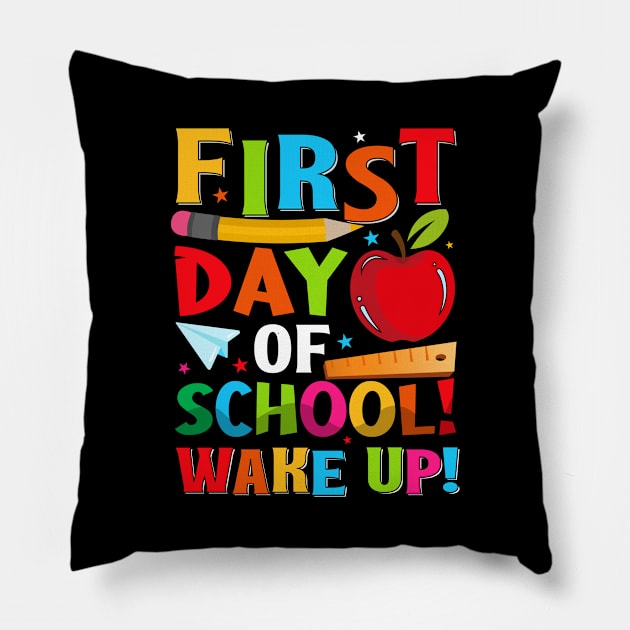 First Day Of School Wake Up Pillow by JoyFabrika