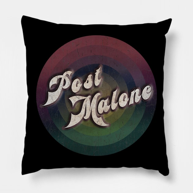 retro vintage circle Post Malone Pillow by NamaMarket01