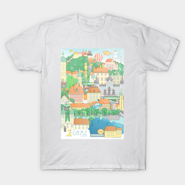 Discover Graz Cityscape Full - City - T-Shirt