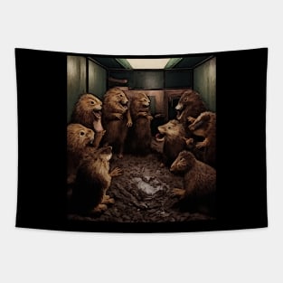 watercolor groundhog civil war friends Tapestry