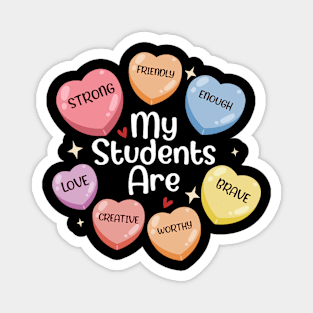 Teacher Valentines Day Positive Affirmations Candy Hearts Magnet