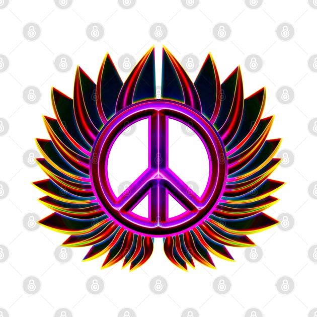 glowing peace sign flower by DrewskiDesignz