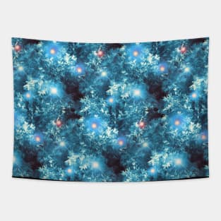 Turquoise Evergreen Tree Christmas Holiday Tapestry