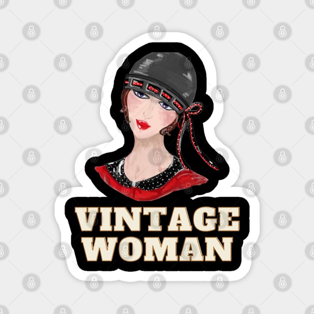 Vintage Woman Magnet by lavprints