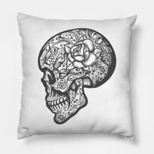 Sugar Skull Tattoo illustration Pillow