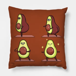 Warrior II Avocado Yoga Pillow