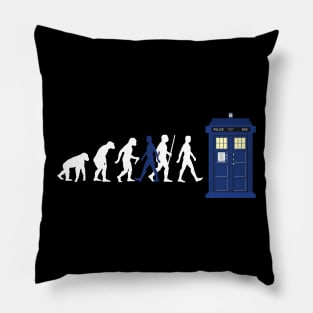 EVOLUTION Of Humans - Blue Police Public Call Box 5 Pillow