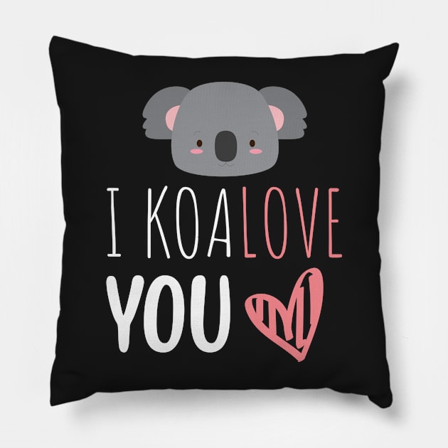 I Koalove You Funny Valentine's Day Saying Pillow by WassilArt