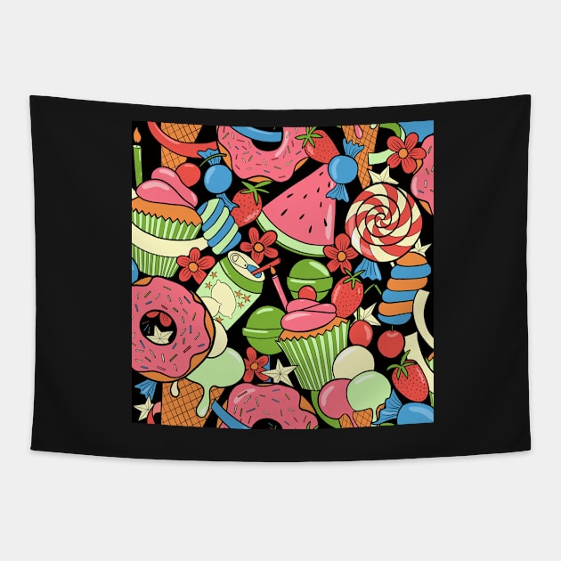 Sweetie candy party Tapestry by Kimmygowland