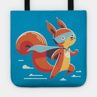 superhero squirrel in action Tote