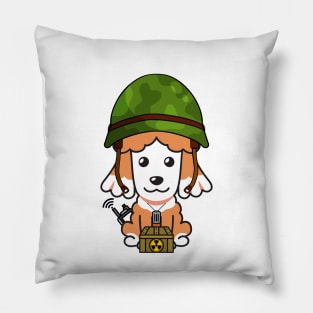 Cute Poodle is a soldier Pillow