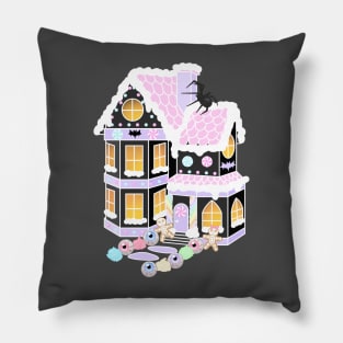 Pastel Goth Gingerbread House Pillow