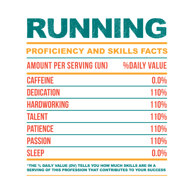 Funny Running Nutritional Facts by neodhlamini