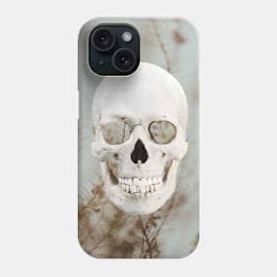 Grey Flower Skull Phone Case