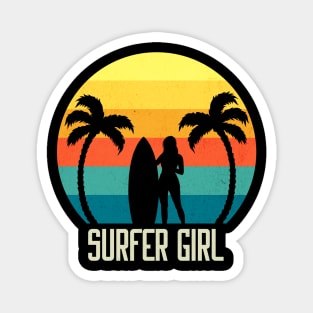 Surfer Girl Surfboard Magnet