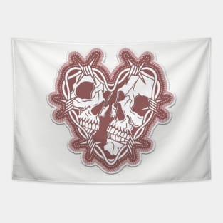 Skull Embroidery Effect Tapestry