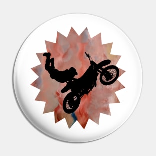 Biker and Star Abstract Design Pin