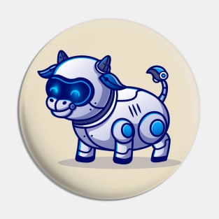 Cute Cow Robot Cartoon Pin