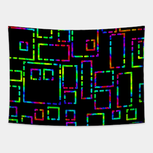 Rainbow Blocks on Black 5748 Tapestry