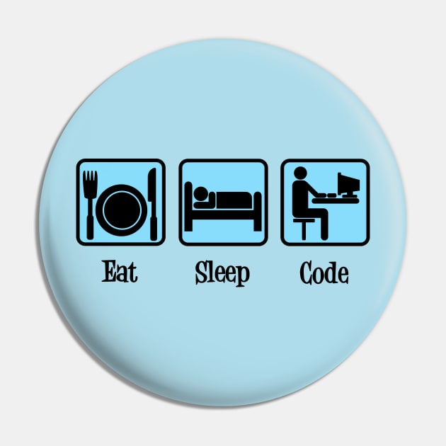 Eat Sleep Code Computer Humor Pin by epiclovedesigns