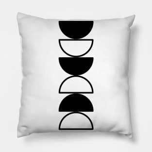 Minimalist Modern Geometric Black and White Moon Shape Pillow