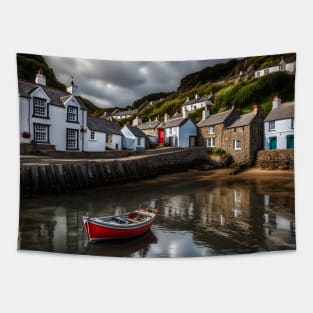 Cornish Fishing Village Tapestry