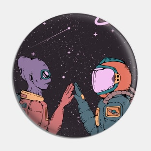 The Alien and The Astronaut - Space Art Pin