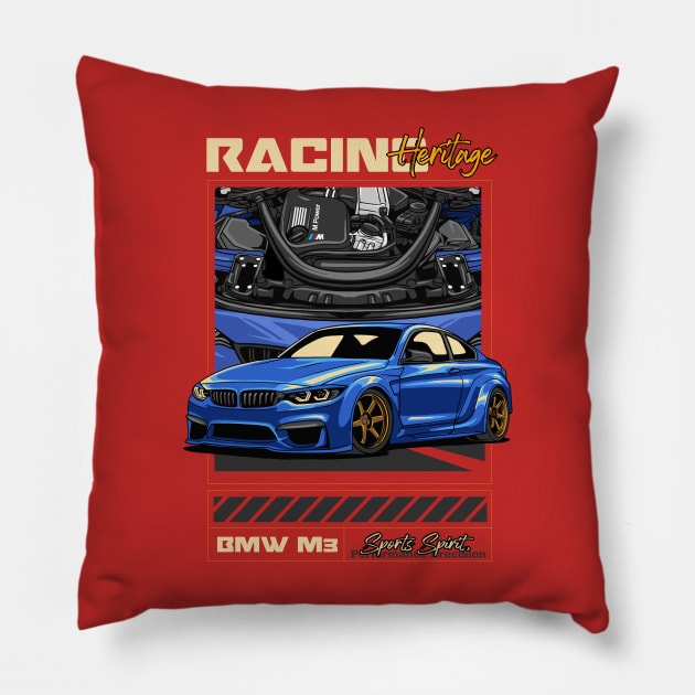 M3 F80 Racing Heritage Pillow by Harrisaputra