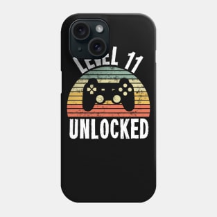 Level 11 Unlocked T-Shirt - 11th Birthday Gamer Gift - Eleventh Anniversary Gift - 11th Grade Phone Case