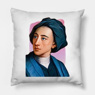 English Poet Alexander Pope illustration Pillow