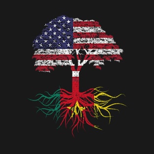 American Grown with Cameroonian Roots USA Flag T-Shirt