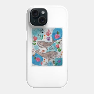 Whales in the ocean Phone Case