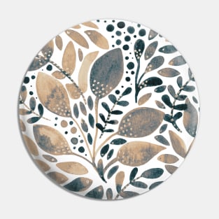 Watercolor foliage - beige and grey Pin