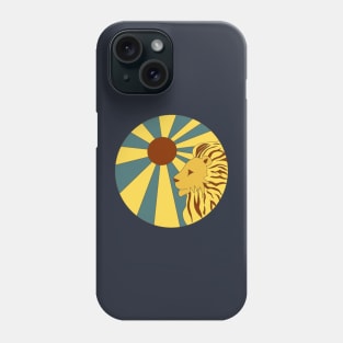 Retro Lion in the Suns Rays Phone Case