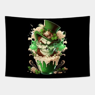 St.Patrick day Leprechaun Scull sugar r-shirt Tapestry