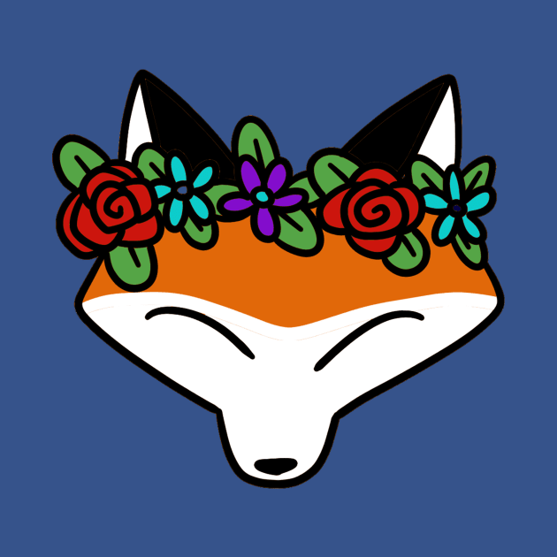 Flower Crown Fox Face by saradaboru