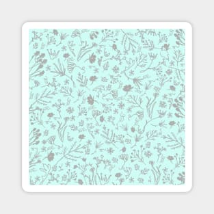 Botanical-Pattern, set, grey, 4, pale-blue, botanic, nature, botanical, floral, flowers, floral-pattern, leaves, plants, minimalist, garden, jungle, leaf, exotic, tropical, flower, boho, cacti, succulent, digital, graphic-design, pattern, Magnet