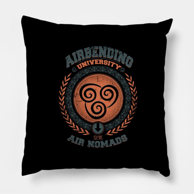 Airbending Aang university - Tenzin Air nomads - Avatar last airbender Pillow by Typhoonic