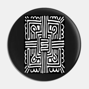 Black & White Mandala Pattern Pin