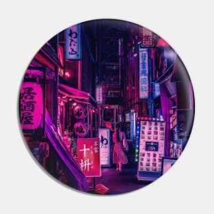 Tokyo Street Neon Synthwave Pin