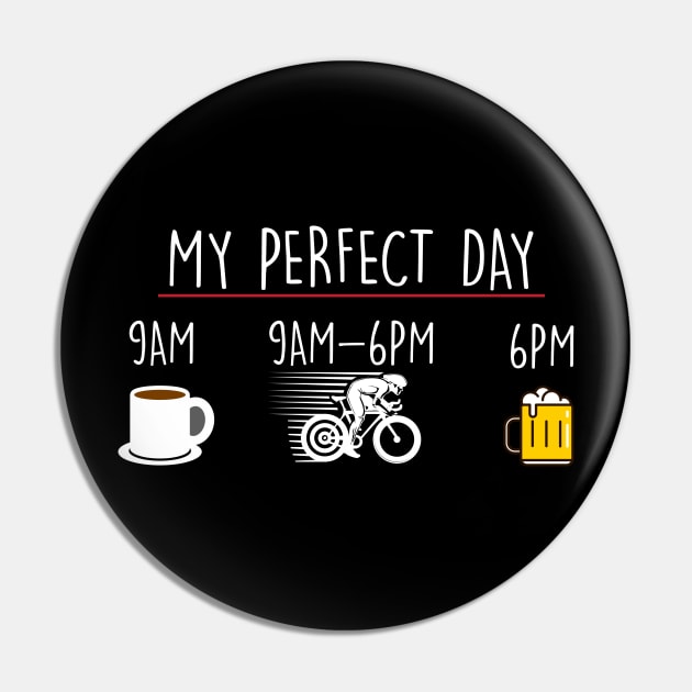 My Perfect Day Coffee Cycling Beer Pin by thingsandthings