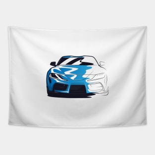 Blue Toyota Supra MKV Sketch Tapestry