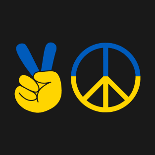 Peace Signs Ukrainian Flag T-Shirt