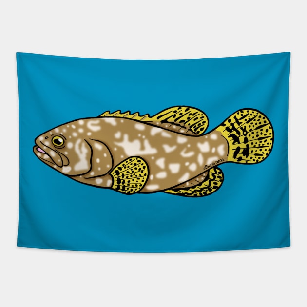 Queensland Grouper Tapestry by HonuHoney