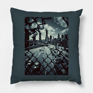 Manhattan Skyline Hunters Point NYC Pillow