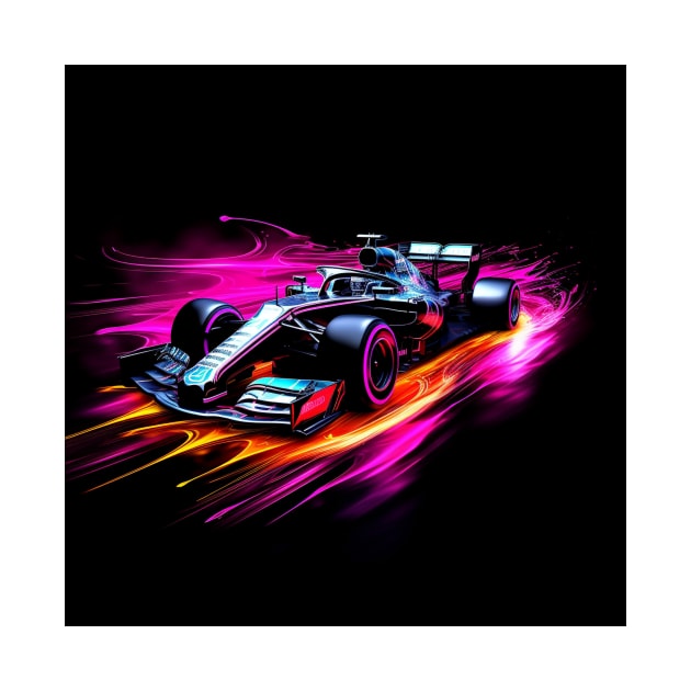 Race Car Neon Art Pink 1 by AstroRisq