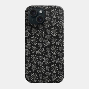 Fireworks pattern in black and white Phone Case