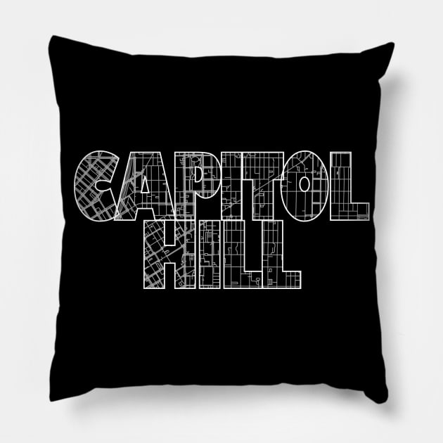 Capitol Hill Street Map Pillow by thestreetslocal