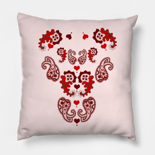 Paisley and Hearts Pillow