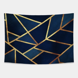 Navy Gold Stone Geometric Tapestry